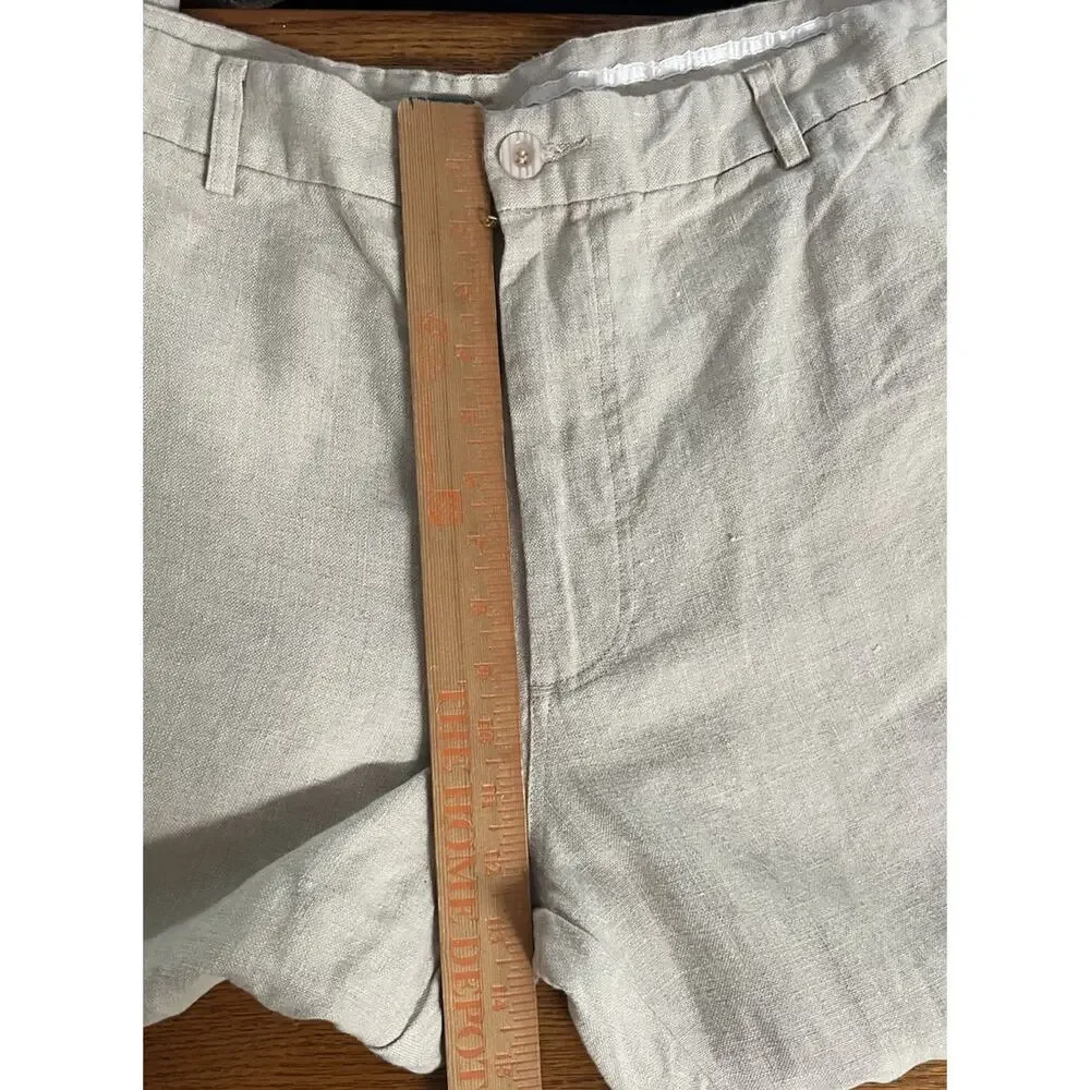 Island Importer 100% Linen Pants Men’s 42 Beige Flat Front Beach Resort Casual